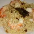 El cooksnap de MaryGlory cuando hizo Spaguetti troceados con gambón.