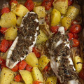El cooksnap de David cuando hizo Rape al horno con costra de anchoas y olivas negras.