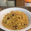 El cooksnap de Carolina Cañizares Guerrero cuando hizo Colirroz al curry con manzana y pasas.