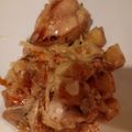 El cooksnap de Paula Fenoglio cuando hizo Pollo con vino blanco a la crema en disco de arado.