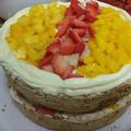 Julie's cooksnap of when they made strawberry mostachon (mexican meringue pie).