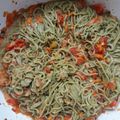 El cooksnap de Don Anderssen cuando hizo Fideos de espinaca con vegetales salteados.