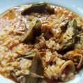 El cooksnap de Lola Pizarro cuando hizo Arroz meloso con calamares y alcachofas.