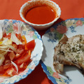 El cooksnap de Luz cuando hizo Cena saludable! Corvina, patatas con mojo rojo y ensalada 🥗.