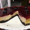 El cooksnap de irenemoreno99 cuando hizo Tarta de queso con salsa de arándanos casera.