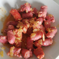 El cooksnap de Maria cuando hizo Longanizas encebolladas al vino blanco.
