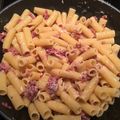 El cooksnap de Pablo Rishmawi cuando hizo Pasta alla gricia (pasta con tocino y queso de oveja).