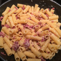 El cooksnap de Pablo Rishmawi cuando hizo Pasta alla gricia (pasta con tocino y queso de oveja).