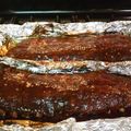 Christina's cooksnap of when they made Baby back bbq ribs.