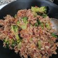 El cooksnap de Mili cuando hizo Salteado de quinoa con carne picada.