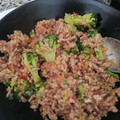 El cooksnap de Mili cuando hizo Salteado de quinoa con carne picada.
