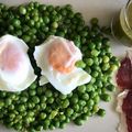 El cooksnap de pepagores cuando hizo Guisantes naturales con su crema de vaina y huevo poché.