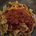 El cooksnap de Jasmin Dippolito cuando hizo Fideos caseros.. de mamá😊con salsa roja y pollo🍝🍝 exquisitos.