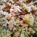 El cooksnap de eduardo cuando hizo Guiso rápido de latas con arroz, papa y salchichas.