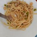 El cooksnap de Ignacio Dopico cuando hizo Espaguetis con gambas y verduras.