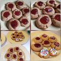 Chef Mommy Nessa's cooksnap of when they made PB&J Thumbprint Cookies.