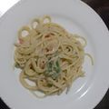 El cooksnap de Irma Yuway cuando hizo Espagueti A la Salsa Blanca.