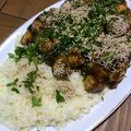 El cooksnap de Alicia Yunis cuando hizo Pollo teriyaki con arroz.