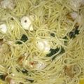 MommaRiss's cooksnap of when they made Spaghetti with olive oil, shallots and garlic with grilled chicken.