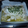 El cooksnap de eankli cuando hizo Bacalao con cebolla al horno.