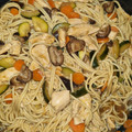 El cooksnap de Maria Garcia cuando hizo Spaghetti con pollo, shiitake y calabacín.