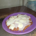 El cooksnap de Stella Sosa cuando hizo Pizza de harina de garbanzo. Sin gluten! Vale la pena.