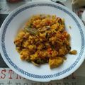 El cooksnap de Loli Nuñez cuando hizo Arroz meloso con verduras, champiñones y pollo.