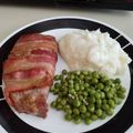 Chris Peabody's cooksnap of when they made Brown sugar bacon wrapped pork chops.