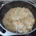 El cooksnap de Vanesa Funes cuando hizo Risotto de pollo con champiñones.