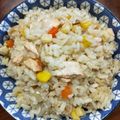 庭秀 的 鮭魚味噌炊飯。電鍋料理 cooksnap