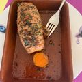 El cooksnap de Laura cuando hizo Boniato Hasselback al ajo y perejil.