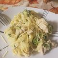 El cooksnap de Luz Adriana Pinzon Agudelo cuando hizo Fettuccine alfredo con pollo y Brócoli.
