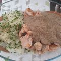 El cooksnap de Africa cuando hizo Solomillo a la plancha con salsa de champiñones y patatas al vapor aromatizadas al provenzal.