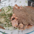 El cooksnap de Africa cuando hizo Solomillo a la plancha con salsa de champiñones y patatas al vapor aromatizadas al provenzal.