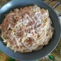 El cooksnap de vanne🤗 cuando hizo Fettuccine Alfredo con Champiñones y Bacon.