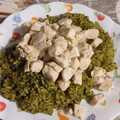 El cooksnap de Jorge Garcia cuando hizo Dados de pechuga de pollo con arroz verde.
