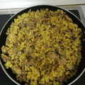 El cooksnap de Virginia Espinosa Guerrero cuando hizo Arroz al curry con champiñones y carne picada.