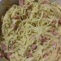 El cooksnap de Gabriella Mata cuando hizo Espaguetti blanco.