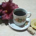 El cooksnap de Lady Marmalade cuando hizo Te de flor de Jamaica, jengibre y limón.