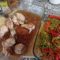 El cooksnap de Angiee Villalobos cuando hizo Pollo al horno con pimientos y cebolla y base de patatas.
