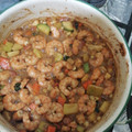 El cooksnap de Jose luis Gonzalez cuando hizo Camarones salteados con vegetales.