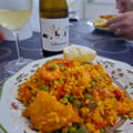 El cooksnap de SuperDesyLaChef cuando hizo Arroz meloso de bacalao, calamar, ajos tiernos y alcachofas.