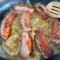El cooksnap de pikuby cuando hizo Salchichas encebolladas y vino blanco.