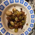El cooksnap de Daniel Garcia Calderon cuando hizo Coles de Bruselas salteadas.
