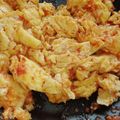 El cooksnap de Berenice Jasso cuando hizo Torta de huevo en salsa de tomate y flor de calabaza.
