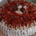 El cooksnap de Carolina Harispe cuando hizo Torta de Frutillas en bizcochuelo de chocolate y café.