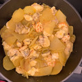 El cooksnap de Julia Roig Ayora cuando hizo Rape con langostinos y patatas al azafrán en airfryer.