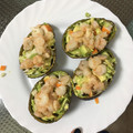 El cooksnap de Mavericks cuando hizo Aguacate con gambas y surimi.