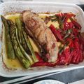 El cooksnap de stegui dominlama cuando hizo Solomillo de cerdo al horno a baja temperatura con verduritas.