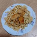 El cooksnap de Marcela cuando hizo Fideos caseros con albóndigas de carne.